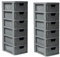 Khanary Plastic Storage Drawers Unit 6 Tier Small mini Tower Homes, Kitchen, Schools, Offices Plastic Drawer Organizer Desktop Table Top Drawers Stationary 26Dx19Wx60H (2, 6 Drawer Rattan Grey)