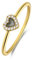 Lucardi - Damen Vergoldeter Ring aus 925 Silber mit herzförmigem Amazonit-Edelstein - Ring - 925 Silber - Gelbgold legiert - 15/47 mm - Nickelfrei