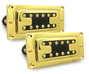Tonabnehmer Pickups Set Mini Style H Typ 12 Loch E-Gitarre Humbucker Pickup 72x32MM Für RB Style Gitarre Gold(1 Set)