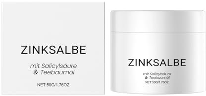 Zinksalbe 50G Mit Teebaumöl Und Salicylsäure - Anti Pickel Creme Auch Für Pickel Am Po Und Rücken - Sos Zink Salbe Gegen Mitesser Und Unreine Haut