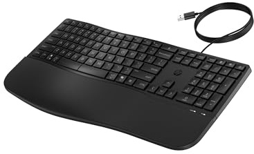 HP 485 Comfort - Tastatur - mehrere Geräte, 23 programmierbare Tasten, 3-Zonen-Layout - Full Size - USB - QWERTZ - Deutsch - Schwarz