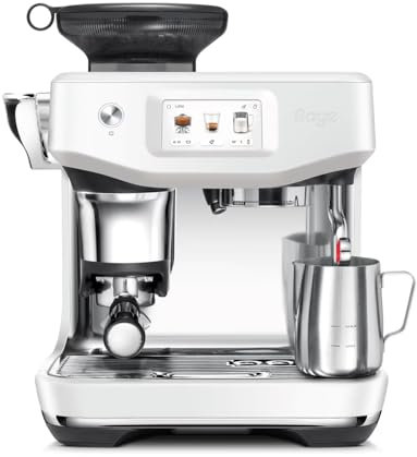 Sage - The Barista Touch Impress - Bean to Cup Coffee Machine with Grinder, Milk Frother and With Cold Brew Fuction - 14 Presets, Touch Screen, Espresso, Cappuccino 1700 W, Sea Salt