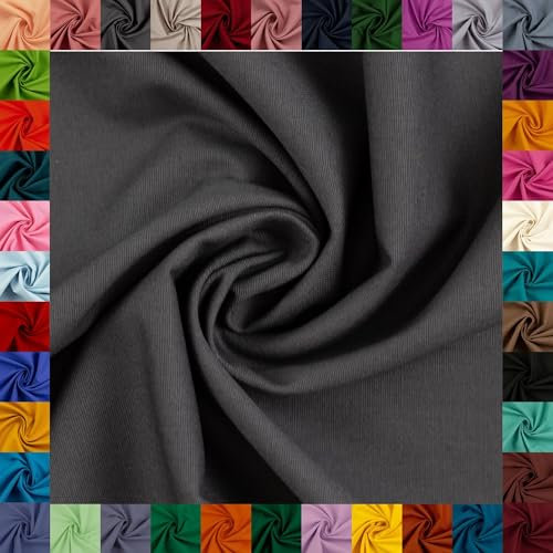 Baumwollstoff HEIDE, Swafing, 42 Uni-Farben, einfarbig, 100% Baumwolle, Coupons, Oeko-TEX Standard 100 (anthrazit, 1 m)