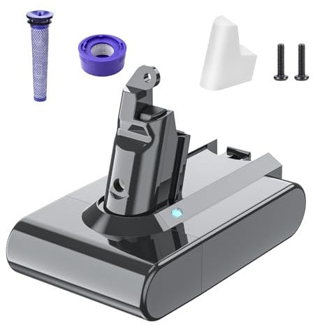 6000mAh/6.0Ah V6 Batterie de rechange pour Dyson V6 Batterie compatible avec DC62 DC58 DC61 DC59 Animal DC74 DC72 SV03 SV05 SV06 SV07 SV09 Aspirateur à main