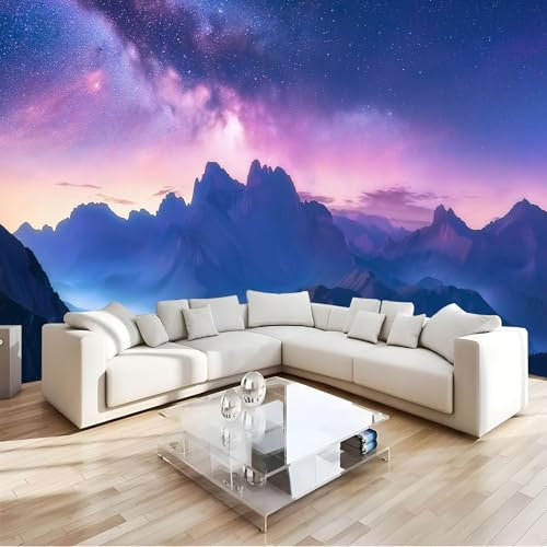 Fototapete Talblick 350x250cm Seide Foto Tapete Italien Berge XXL Wandtapete für Wohnzimmer Schlafzimmer Esszimmer Wanddekoration