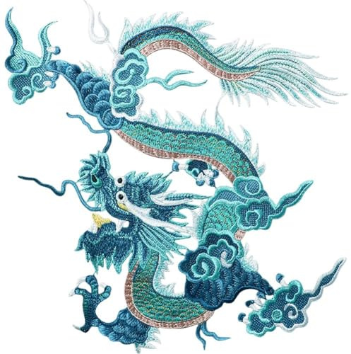 Muteitt Chinesischer Drache, Bestickte Applikationen, Drachen-aufnäher, Tier-Applikation, Nähen, Aufbügeln, Für Die Reparatur Von DIY-kleidungstaschen