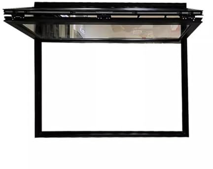 pujindu Sportello per Food Truck, Finestre Scorrevoli Manuali in Lega di Alluminio con Vetro, Sportello con Telaio A Filo per Snack Bar(80x120cm/31.5x47.2in)