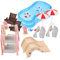 CVUTOVO Ensemble De 2 Mini-Accessoires pour Piscine Et Bain pour Maison De Poupée, Meubles Miniatures en Plastique