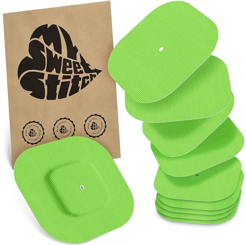MySweetStitch – 10–25× Cerotto Simplera quadrato, overpatch 70 mm, delicato sulla pelle, impermeabile e traspirante (Verde, 10)