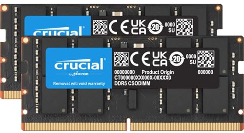 Crucial DDR5-6400 Kit 64GB 2x32GB CSODIMM CL52 (CT2K32G64C52CS5)