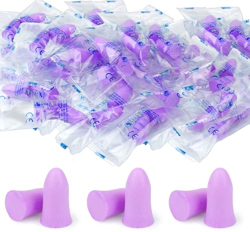 30 Paare Soft Ohrstöpsel, IN-Ohr-Stöpsel aus weichem Schaumstoff Schalldämmwert SNR 36 dB, Ideal zum Entspannen, Schlafen und Arbeiten (Lila, Einheitsgröße)