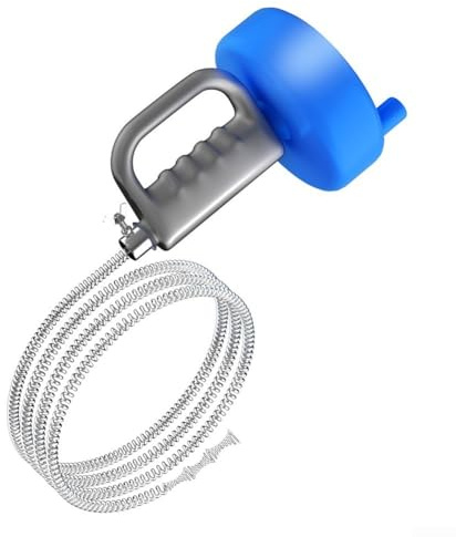 Herramienta de resorte de tubería galvanizada de 10 mm para un mantenimiento eficaz del drenaje con diseño de alambre grueso y mango antideslizante para un uso seguro y controlado (3 m)