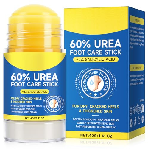Urea Foot Cream 60% with 2% Salicylic Acid, Foot Cream for Rough Cracked Heels, Dry Skin, Hands, Elbows and Knees, Intensely Moisturising Balm for Soft-Looking Feet, 40g