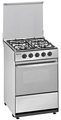 Meireles Cocina de gas 520X 60L 4 Quemadores Acero inoxidable