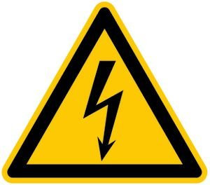 Dreifke® Warnschild, Warnung vor elektrischer Spannung W012 (Blitzpfeil) DIN EN ISO 7010 Alu geprägt gelb/schwarz 10