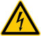 Dreifke® Warnschild, Warnung vor elektrischer Spannung W012 (Blitzpfeil) DIN EN ISO 7010 Alu geprägt gelb/schwarz 10