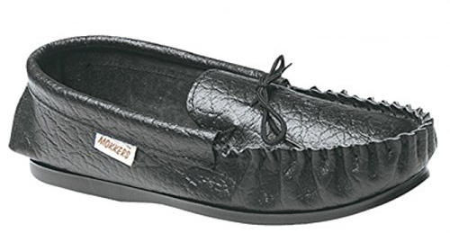 Mokkers Mens Soft Leather Slippers Slip On Moccasin Stitched PVC Sole Shoes Size