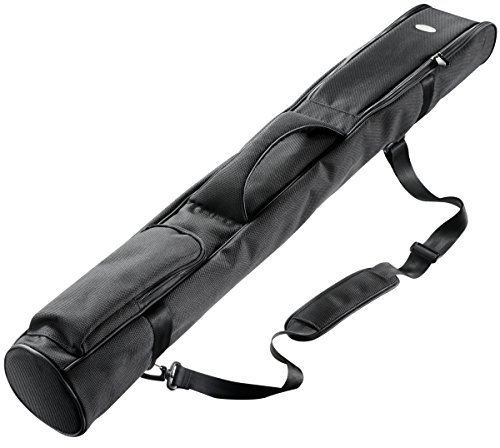 Mantona 18679 Tasche für Lampenstativ gepolstert 99 cm außen schwarz, innen grau, Innenlänge 99 cm x 12cm Durchmesser, mit großer Außentasche, attraktives Design und hochwertige Verarbeitung