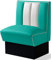 Bel Air 2er Set Dinerbank Eckbank Sitzbank Bank Einrichtung Gastronomie Dinermöbel Lounge (Türkis/White)