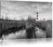 Pixxprint Bodie Island Lighthouse in North Carolina B&W, Größe: 100x70cm, Leinwandbild, fertig gespannt, Wandbild, Dekoration, Kunstdruck, kein Poster