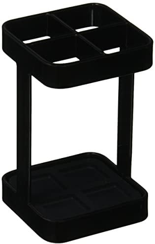 Yamazaki 2822 TOWER Zahnbürstenhalter S, schwarz, Stahl, Minimalistisches Design, 5,5 x 5,5 x 9 cm (LxBxH)