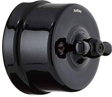 Fontini - Schalter 10 A, 250 V, Porzellan, schwarz