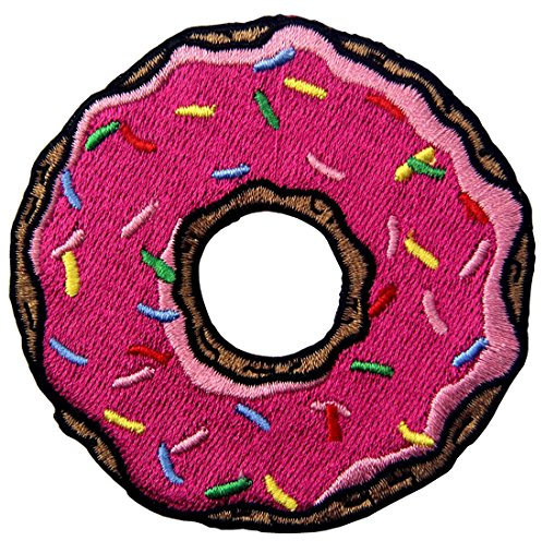 Donut Pink Strawberry Donut Sweet Candy bestickter Abzeichen zum Aufbügeln