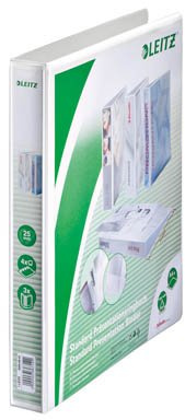 Präsentationsringbuch A4 weiß LEITZ 42840001 25mm 4Ringe