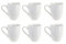 EuroDiscount Kaffeebecher Kaffeetasse Porzellan Weiß mit Henkel 6 Stück Set Modell-Auswahl, Modell:300 ml bauchige Form