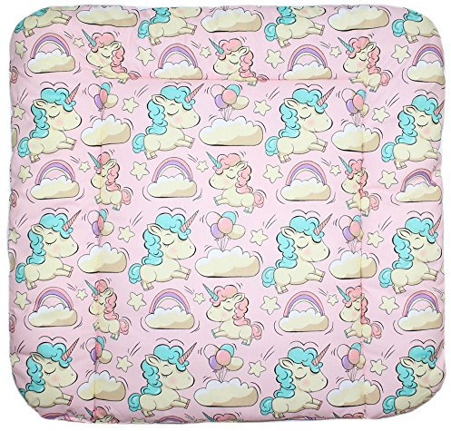 Baby Auflage Wickelauflage - EINHORN IN ROSA - 70x50 cm 70x70 cm 70x85 cm Wickeltischauflage 70x50 cm