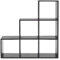 Rebecca Mobili Scaffale nero, libreria moderna, 6 scompari, legno mdf, per ordine libri oggetti, salotto studio - Misure: 97,5 x 97,5 x 29 cm (HxLxP) - Art. RE6040