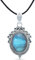mantraroma Kettenanhänger 925 Silber Labradorit grün blauer Stein Edelstein Kettenanhänger Damen Sterling Silber Halskette Anhänger Geschenk (MAH-124-05)