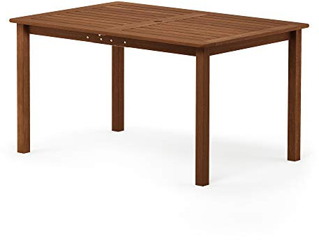 Furinno Hardwood Outdoor, Dining Table with Umbrella Hole, Wood, Natural, 149.86 (W) x 73.91 (H) x 90.17 (D) cm