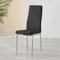 Furniturebox UK Milan Dining Chair - Set of 4 or 6 Dining Chairs - Premium Dining Room Chairs - Contemporary & Luxurious Chrome Hatched Diamond Faux Leather Dining Seats (6x Black Chairs)