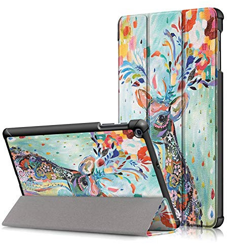 Xuanbeier Funda Carcasa Compatible con Samsung Galaxy Tab A 10.1 Pulgadas SM - T510 T515 2019 Versión Ultra Delgada con Función de Soporte,Deer