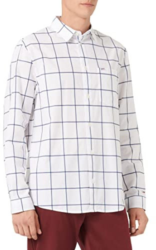 Tommy Jeans Homme Dm0dm14177 Chemises tops tiss s, Blanc, M EU
