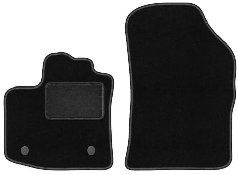 Velours-Fußmatten vorne passend für Dacia Dokker 2013-, Schwarz, LUX | passend für Minivan; Velours-Teppich (Polypropylen), ca. 6,5 mm; rutschfest, runde Befestigungen (Typ RN)