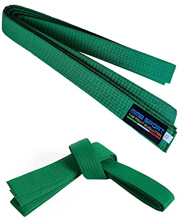 mmasport Karate belt bälte Judo Aikido Taekwondo kampsport bomull (280 cm, grön)