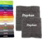 Pet-Jos 2er Pack Personalisiertes Handtuch und Badetuch mit Namen Schön gestickter Name Handbadetuch 100 % Baumwollhandtuch 50 x cm + 140 70 Personalized Custom Towel with (Grau)