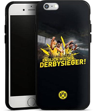 Silikon Hülle kompatibel mit Apple iPhone 6 Case schwarz Handyhülle BVB Fußball Borussia Dortmund
