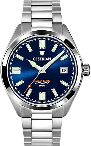 Cestrian Master Series Esfera Azul Pulsera de Acero Reloj automático para Hombre