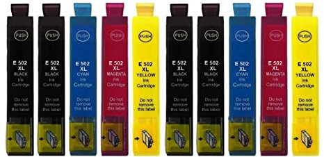 10 kompatible Druckerpatronen 502XL - 4 x Black, je 2 x Cyan, Magenta, Yellow kompatibel mit Epson Expression Home XP-5100, 5105, 5115, 5150, 5155, Workforce WF-2800, 2860, 2865, 2880
