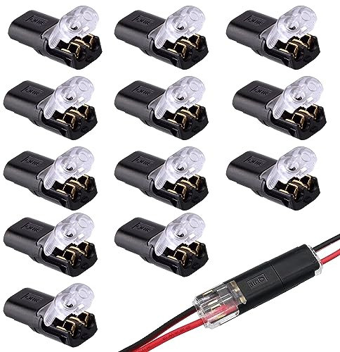 KFZ Kabelverbinder 2-Polig,12 Stück Steckbarer Kabelanschluss,18-22AWG Draht-Schnellspleiß-Steckverbinder,Elektrische Anschlussblöcke,Auto Stecker Steckverbindung Steckverbinder,Kabel Crimp Anschluss