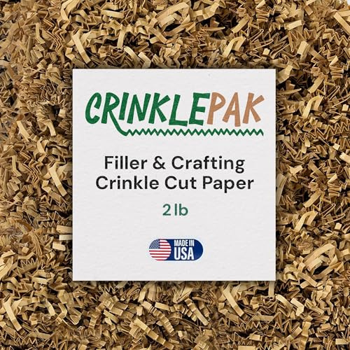 CrinklePak In den USA hergestellter Knisterschnitt-Papierschnipselfüller, ideal für Versandpakete, Geschenkverpackungen, Korbfüllung und alle anderen Anlässe, 0,9 kg (Kraft)