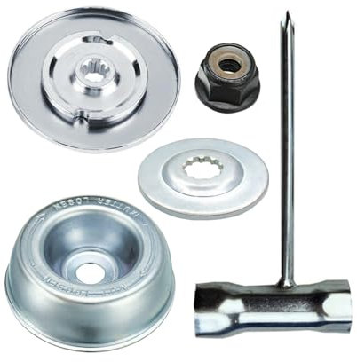 Kit adaptador de hoja para Stihl FS55 FS55R FS56 FS56RC FS70R FS80 FS85 FS90 FS90R FS94 FS94R FS100RX FS110 FS120 FS130 FS130R FS240 FS250 (arandela de empuje, placa de conductor, Placa de empuje