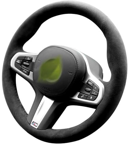 LeaHY Lenkradbezug Alcantara Handstich für BMW G20 G21 F40 F44 G22 G26 G30 G31 G32 G11-16 G01 G02 G05 G06 G07 G29 Schwarz