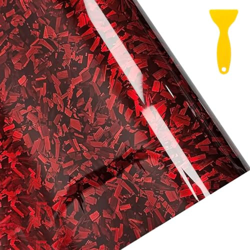 Fondlife Lámina de Carbono (Rojo Forjada, 30 X 150 CM)