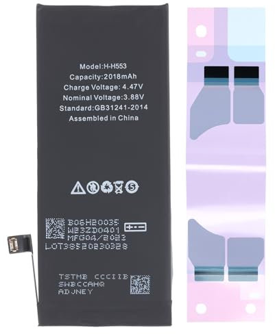 Genérico Batteria di Ricambio Compatibile per iPhone SE 3 (2022) (A2783) ad Alta capacità 2018 mAh/Nuova Fabbricazione/Adesivo Incluso.