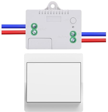Cerhot funk lichtschalter 1er set outdoor funkschalter 230v funk lichttaster funk-wandschalter funkschalter fernbedienung batterielos kabellose lichtschalter funktaster für lichter (EU 1Gang 1V1 A)