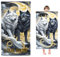 Fadaing Personalisiert Wolf Strandtuch Mit Namen, Personalisierte Handtuch Badetuch Mit Namen Mikrofaser Strandtuch Groß 100x200cm Badetuch 3D Wölfe Für Kinder (100 x 200 cm,1)